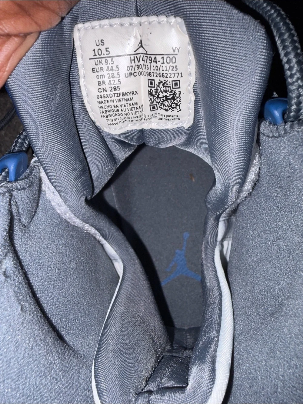 Jordan Blue Jumpman Wall Art on Gray Backdrop